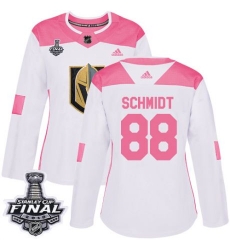 womens nate schmidt vegas golden knights jersey white pink adidas 88 nhl 2018 stanley cup final authentic fashion