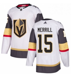 Youth Adidas Vegas Golden Knights 15 Jon Merrill Authentic White Away NHL Jersey 