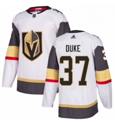 Youth Adidas Vegas Golden Knights 37 Reid Duke Authentic White Away NHL Jersey 