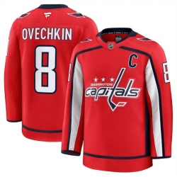 Men Washington Capitals 8 Alexander Ovechkin Red 2024 25 Home Stitched Hockey Jersey