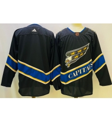 Men Washington Capitals Blank Black 2022 23 Reverse Retro Stitched Jersey