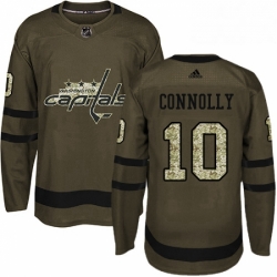 Mens Adidas Washington Capitals 10 Brett Connolly Premier Green Salute to Service NHL Jersey 