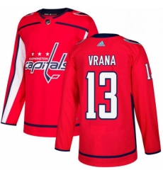 Mens Adidas Washington Capitals 13 Jakub Vrana Authentic Red Home NHL Jersey 