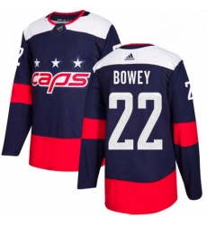 Mens Adidas Washington Capitals 22 Madison Bowey Authentic Navy Blue 2018 Stadium Series NHL Jersey 