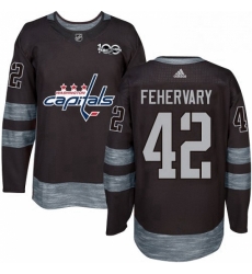 Mens Adidas Washington Capitals 42 Martin Fehervary Authentic Black 1917 2017 100th Anniversary NHL Jerse