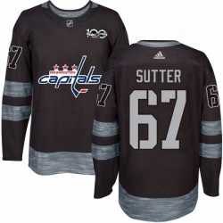 Mens Adidas Washington Capitals 67 Riley Sutter Authentic Black 1917 2017 100th Anniversary NHL Jerse