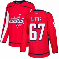 Mens Adidas Washington Capitals 67 Riley Sutter Authentic Red Home NHL Jerse