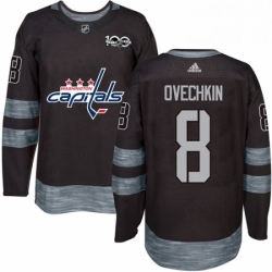 Mens Adidas Washington Capitals 8 Alex Ovechkin Premier Black 1917 2017 100th Anniversary NHL Jersey 