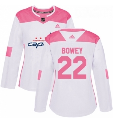 Womens Adidas Washington Capitals 22 Madison Bowey Authentic WhitePink Fashion NHL Jersey 