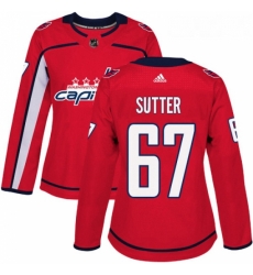 Womens Adidas Washington Capitals 67 Riley Sutter Authentic Red Home NHL Jerse