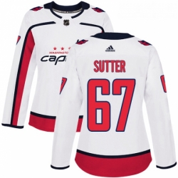 Womens Adidas Washington Capitals 67 Riley Sutter Authentic White Away NHL Jerse