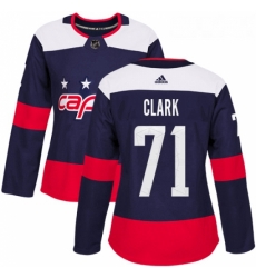 Womens Adidas Washington Capitals 71 Kody Clark Authentic Navy Blue 2018 Stadium Series NHL Jerse