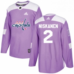 Youth Adidas Washington Capitals 2 Matt Niskanen Authentic Purple Fights Cancer Practice NHL Jersey 