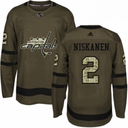 Youth Adidas Washington Capitals 2 Matt Niskanen Premier Green Salute to Service NHL Jersey 