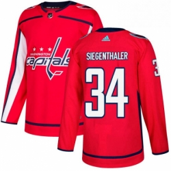 Youth Adidas Washington Capitals 34 Jonas Siegenthaler Authentic Red Home NHL Jersey 