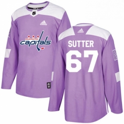 Youth Adidas Washington Capitals 67 Riley Sutter Authentic Purple Fights Cancer Practice NHL Jerse