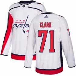 Youth Adidas Washington Capitals 71 Kody Clark Authentic White Away NHL Jersey 