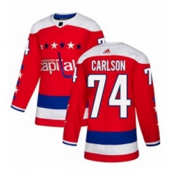 Youth Adidas Washington Capitals 74 John Carlson Authentic Red Alternate NHL Jersey 