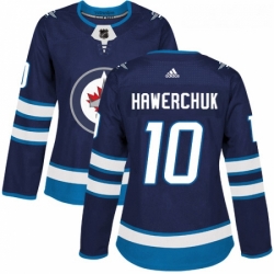 Womens Adidas Winnipeg Jets 10 Dale Hawerchuk Premier Navy Blue Home NHL Jersey 