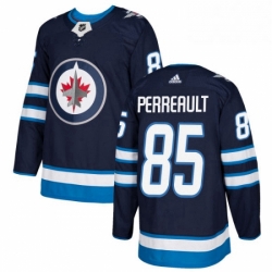 Youth Adidas Winnipeg Jets 85 Mathieu Perreault Authentic Navy Blue Home NHL Jersey 