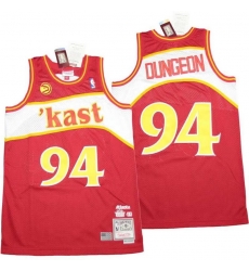 Men Atlanta Hawks 94 DUNGEON Red Throwback Jerseys