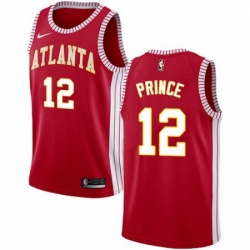 Mens Nike Atlanta Hawks 12 Taurean Prince Authentic Red NBA Jersey Statement Edition 