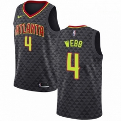 Mens Nike Atlanta Hawks 4 Spud Webb Authentic Black Road NBA Jersey Icon Edition