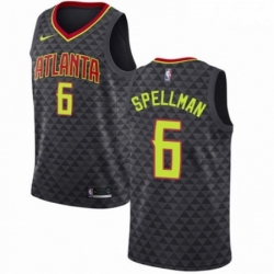 Mens Nike Atlanta Hawks 6 Omari Spellman Authentic Black NBA Jersey Icon Edition 