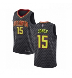 Womens Atlanta Hawks 15 Damian Jones Authentic Black Basketball Jersey Icon Edition 