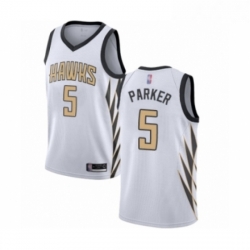 Womens Atlanta Hawks 5 Jabari Parker Swingman White Basketball Jersey City Edition 