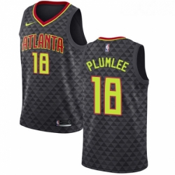 Womens Nike Atlanta Hawks 18 Miles Plumlee Authentic Black Road NBA Jersey Icon Edition 