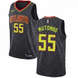 Womens Nike Atlanta Hawks 55 Dikembe Mutombo Authentic Black Road NBA Jersey Icon Edition 