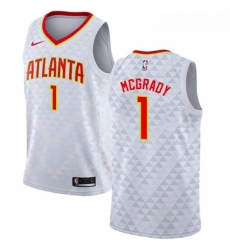 Youth Nike Atlanta Hawks 1 Tracy Mcgrady Authentic White NBA Jersey Association Edition