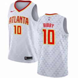 Youth Nike Atlanta Hawks 10 Mike Bibby Authentic White NBA Jersey Association Edition