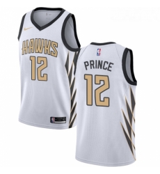 Youth Nike Atlanta Hawks 12 Taurean Prince Swingman White NBA Jersey City Edition 