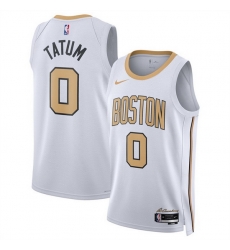 Men Boston Celtics 0 Jayson Tatum White 2025 26 City Edition Stitched Basketball Jersey
