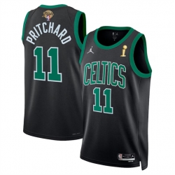 Men Boston Celtics 11 Payton Pritchard Black 2024 Finals Champions Statement Edition Stitched Basketball Jersey