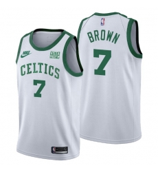 Men Boston Celtics 7 Jaylen Brown Men Nike Releases Classic Edition NBA 75th Anniversary Jersey White