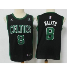 Men Boston Celtics 8 Kemba Walker Black 2021 Brand Jordan Swingman Stitched NBA Jersey With NEW Sponsor Logo