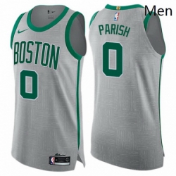 Mens Nike Boston Celtics 0 Robert Parish Authentic Gray NBA Jersey City Edition 