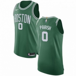 Mens Nike Boston Celtics 0 Robert Parish Authentic GreenWhite No Road NBA Jersey Icon Edition 