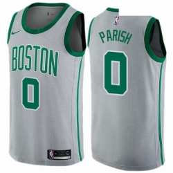 Mens Nike Boston Celtics 0 Robert Parish Swingman Gray NBA Jersey City Edition 