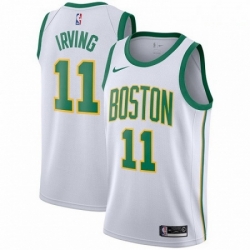 Mens Nike Boston Celtics 11 Kyrie Irving Swingman White NBA Jersey City Edition 