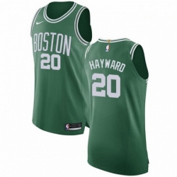 Mens Nike Boston Celtics 20 Gordon Hayward Authentic GreenWhite No Road NBA Jersey Icon Edition 