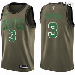 Mens Nike Boston Celtics 3 Dennis Johnson Swingman Green Salute to Service NBA Jersey