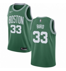 Mens Nike Boston Celtics 33 Larry Bird Swingman GreenWhite No Road NBA Jersey Icon Edition