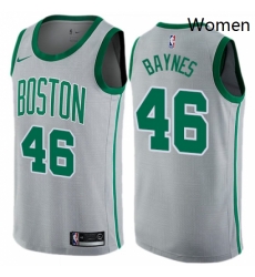 Womens Nike Boston Celtics 46 Aron Baynes Swingman Gray NBA Jersey City Edition 