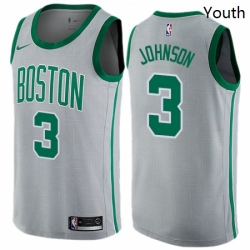 Youth Nike Boston Celtics 3 Dennis Johnson Swingman Gray NBA Jersey City Edition