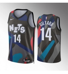 Men Brooklyn Nets 14 Jacob Gilyard Black 2023 24 City Edition Stitched Basketball Jersey