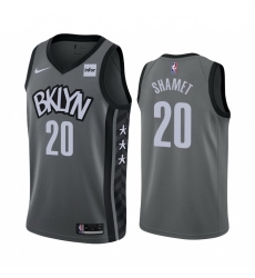 Men Nike Brooklyn Nets 20 Landry Shamet Gray NBA Swingman Statement Edition Jersey